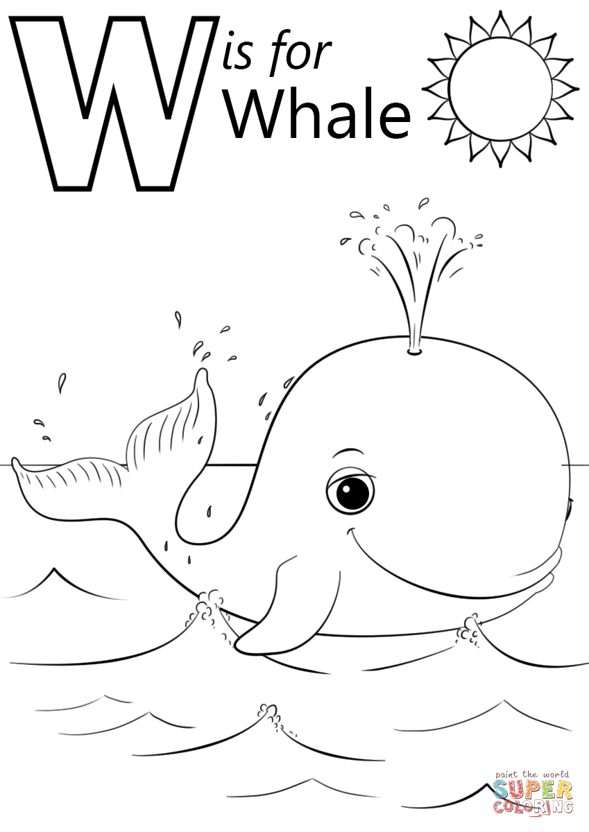 W Is For Whale Coloring Pages