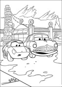 Sally and Doc Hudson from Disney Cars Coloring Pages