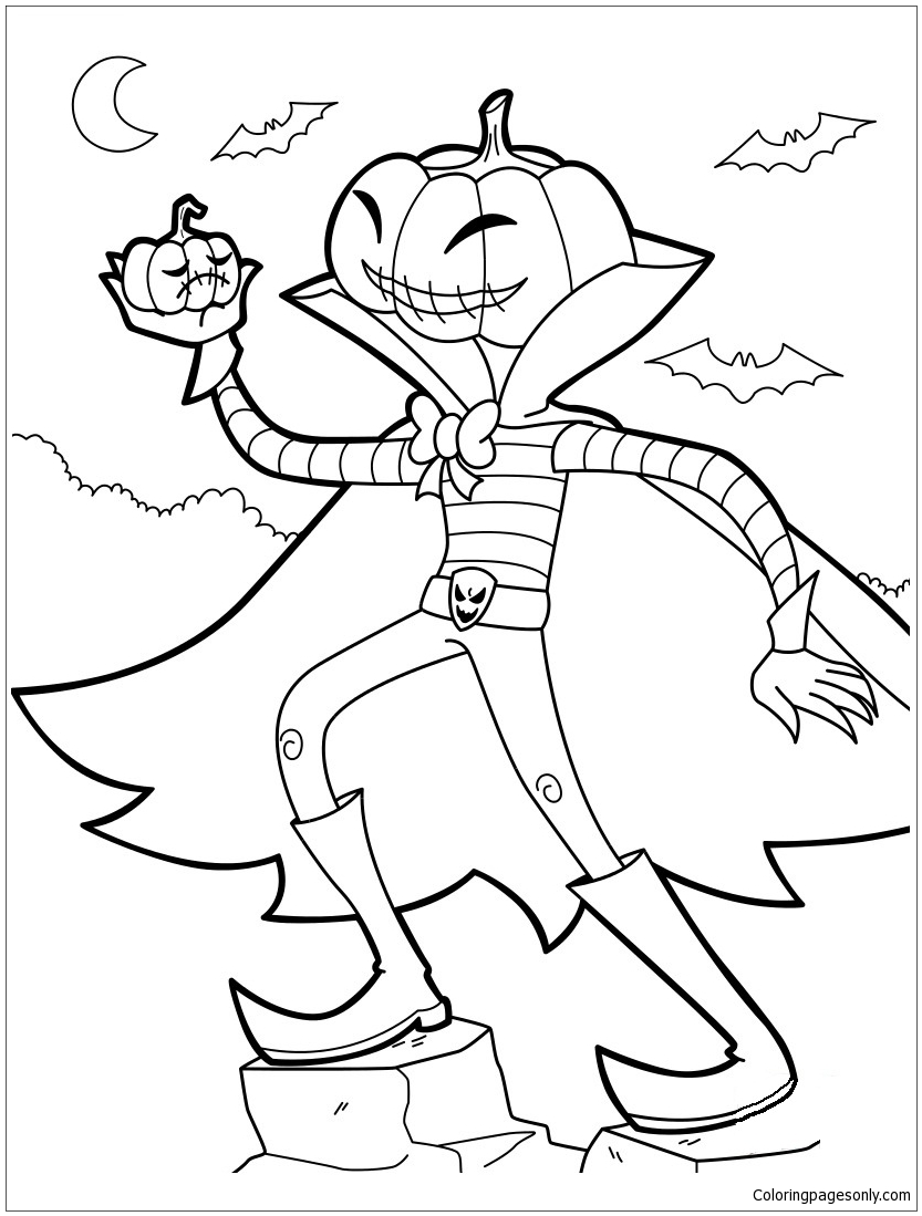 Download Walking Jack-O-Lantern Coloring Page - Free Coloring Pages ...