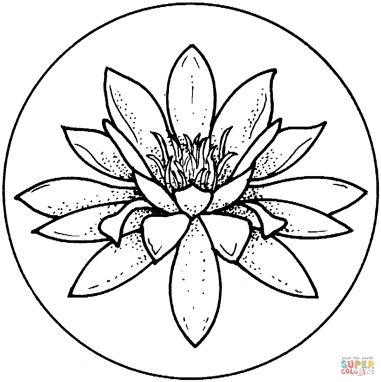 Water lily blossom Coloring Pages