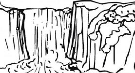 Waterfall 1 Coloring Page