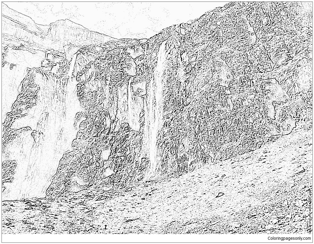 Download Waterfalls Montagne Coloring Page - Free Coloring Pages Online