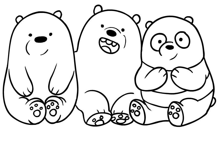 We bare bears Coloring Pages