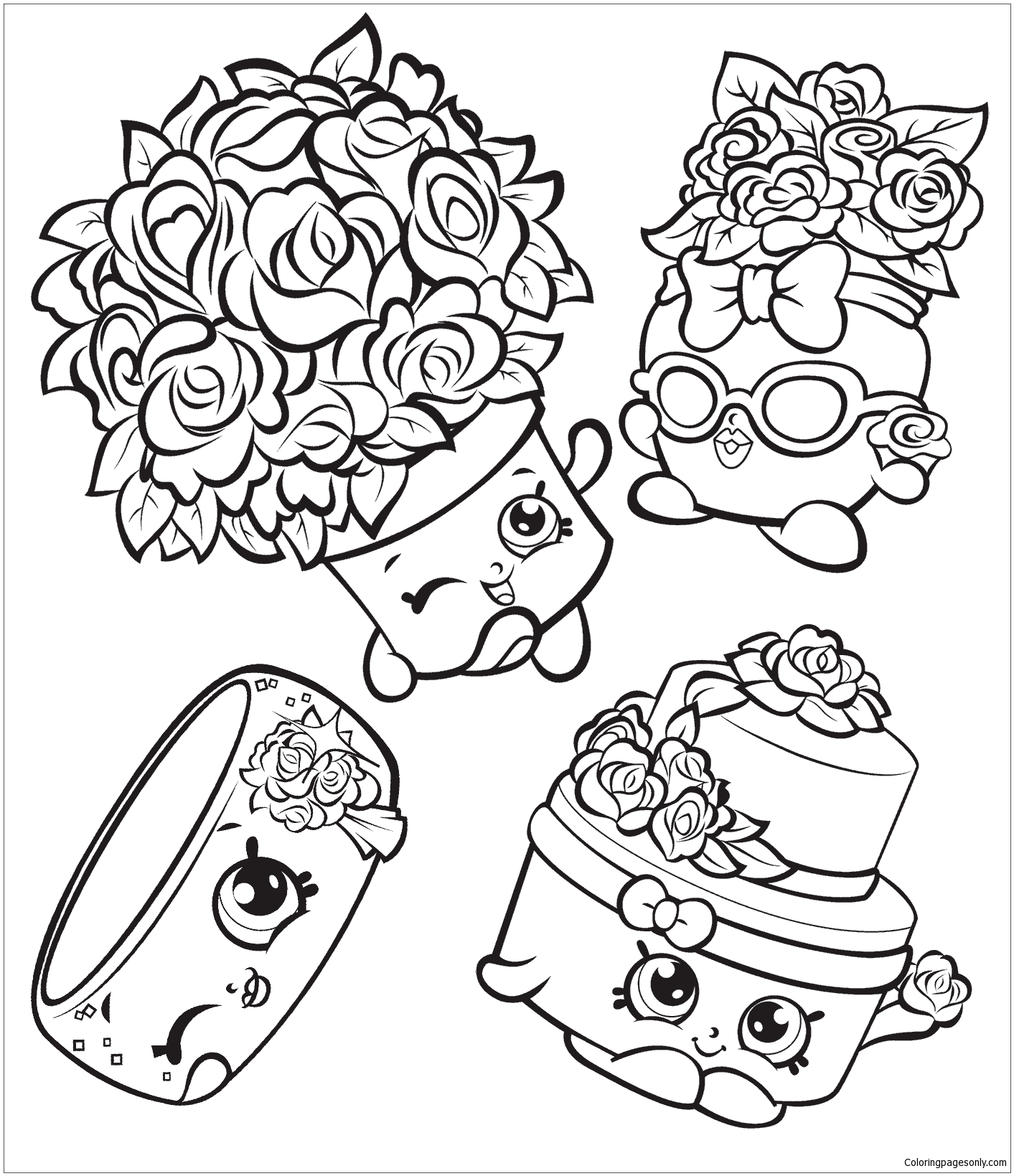 Wedding Shopkins Party Coloring Pages
