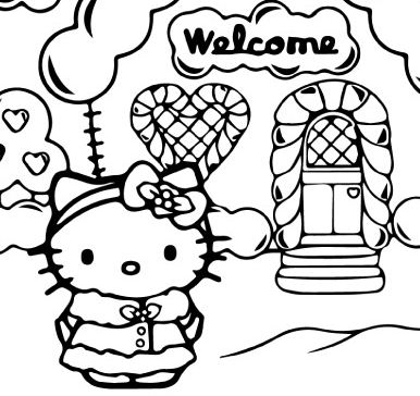 Welcome To House Of Hello Kitty Coloring Pages