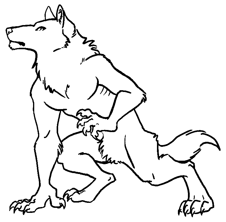 Einfache Werwolf-Malseite