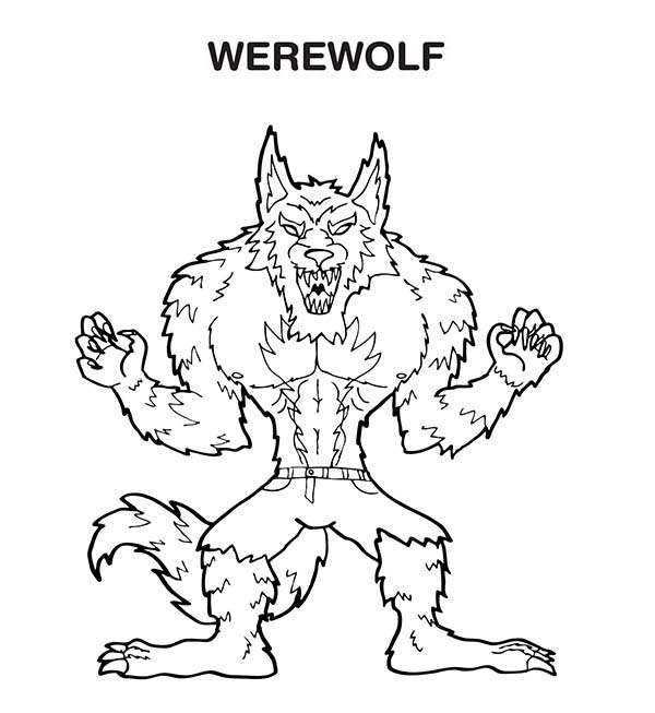 Werewolf Free Printable Coloring Page