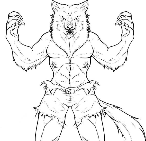 Werewolf Picture Coloring Page