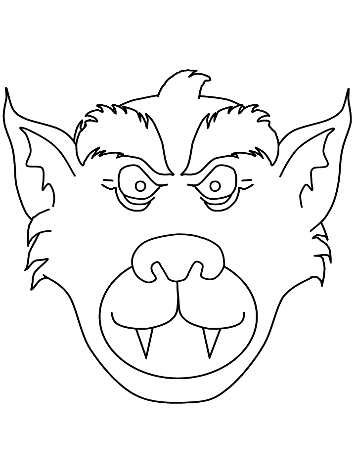 Werewolf Head Coloring Page