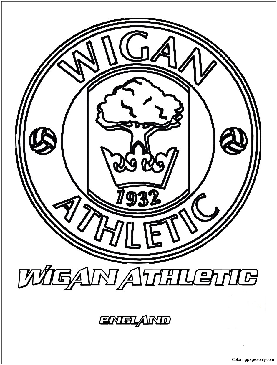 Wigan Athletic F.C. Coloring Pages - Soccer Clubs Logos Coloring Pages