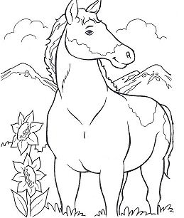 Wild Horse 1 Coloring Page