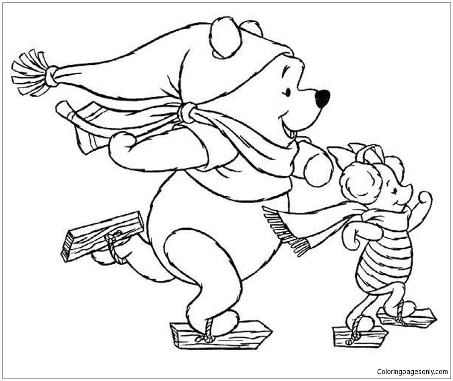Winnie The Pooh Christmas Coloring Pages