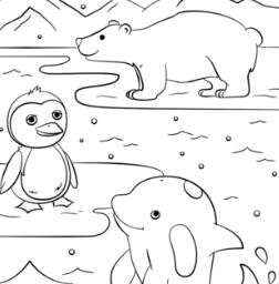 Animals In Winter Printable Worksheets Sketch Coloring Page