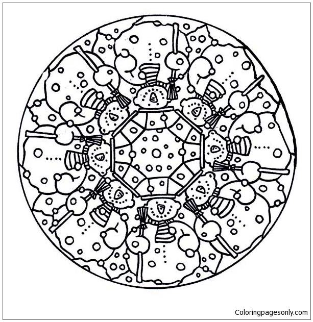 winter coloring pages mandala