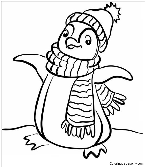 winter penguin coloring page  free coloring pages online