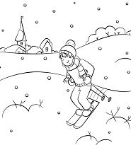 Winter Scene Coloring Page