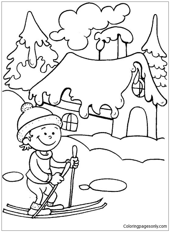 winter season coloring page  free coloring pages online