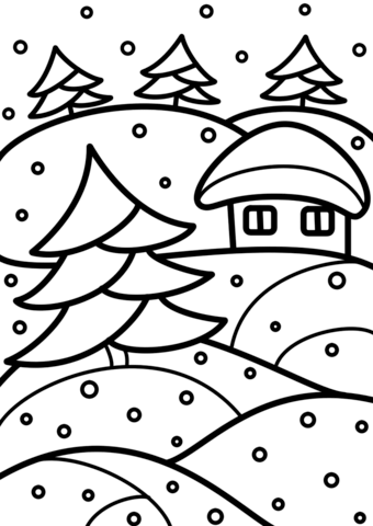 Winter Stained Glass Coloring Page