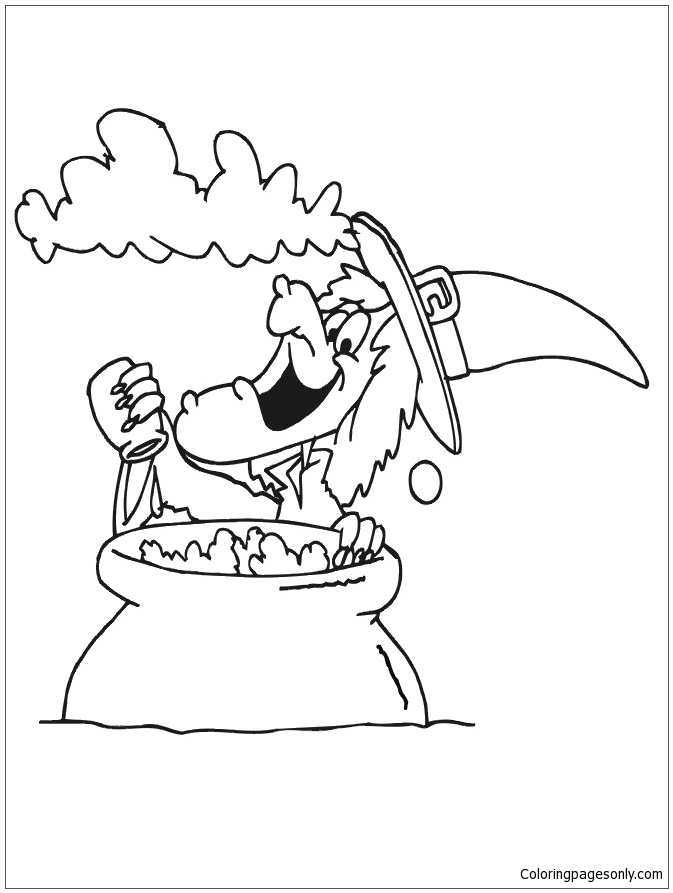 Witch Cauldron Coloring Page - Free Printable Coloring Pages