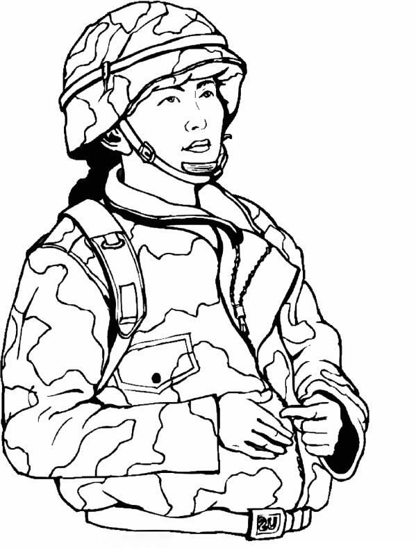 Woman in Army Coloring Pages