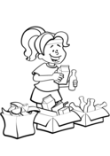 Woman is Sorting Garbage for Recycling Coloring Pages