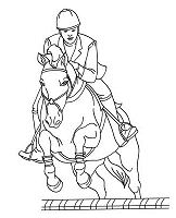 Woman On A Jumping Horse Coloring Page