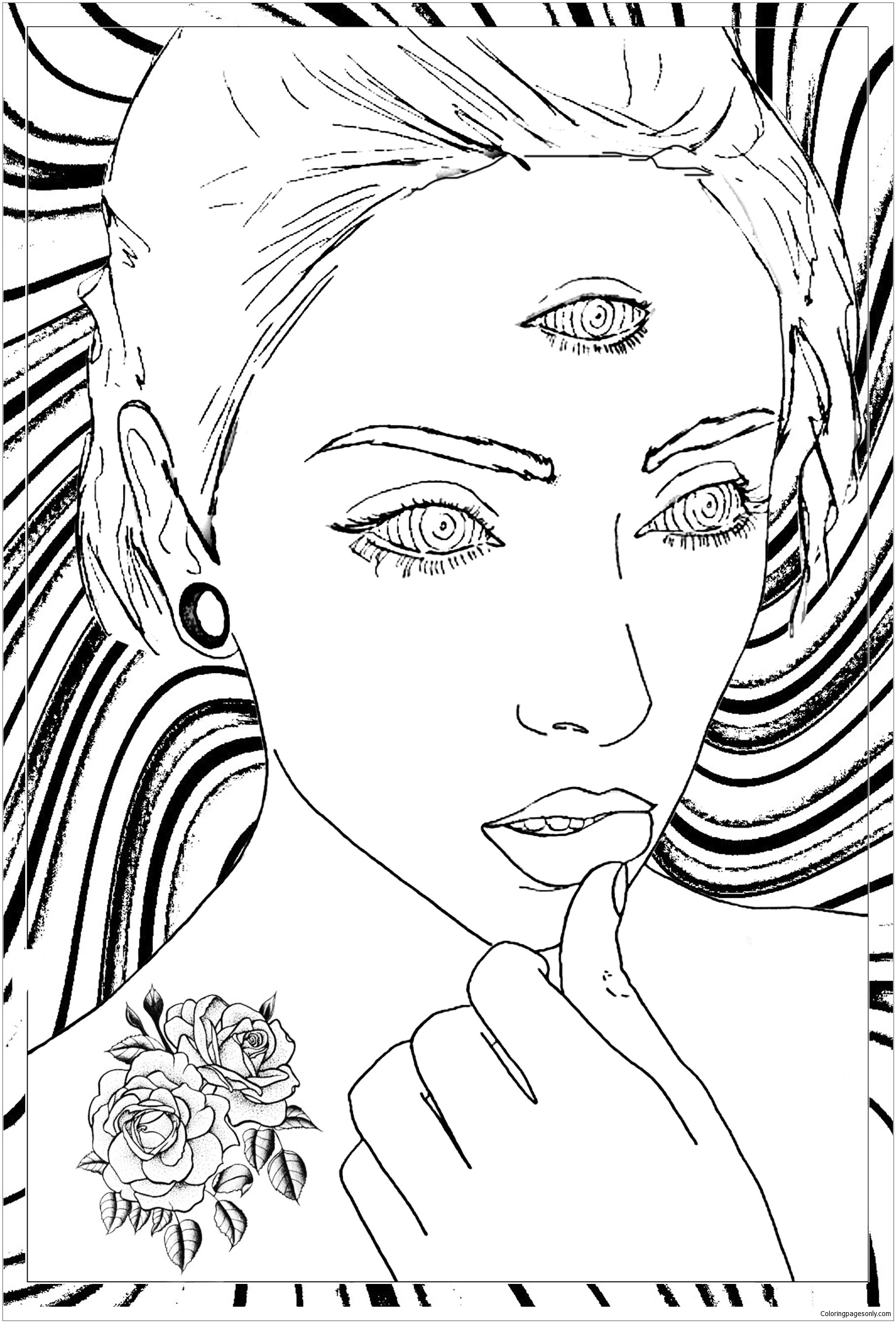 Woman With 3 Eyes Coloring Pages