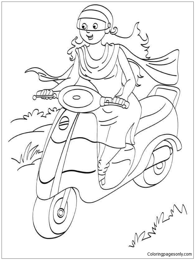 Vrouwen rijden op een scooter vanaf Valentijnsdag