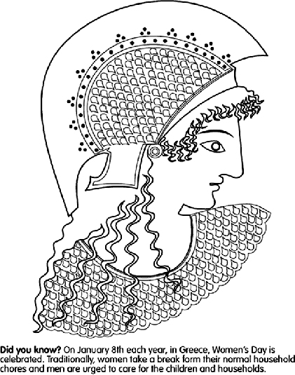 Womens Day in Greece Coloring Pages