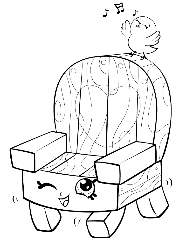 Woody Garden Chair Shopkin Season 5 Coloring Pages