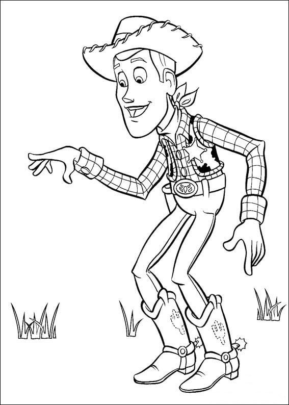 Woody Sheriff is walking in the ground Coloring Page