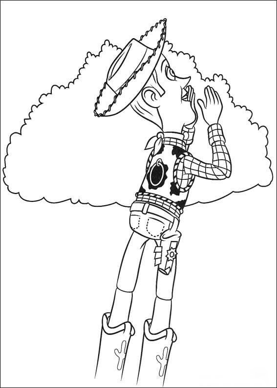 Woody Sheriff is yelling Coloring Page