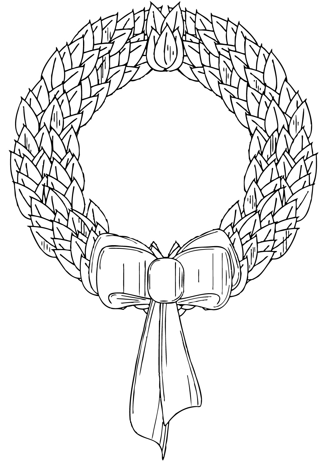 Wreath for Xmas Holiday Coloring Pages