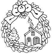 Wreath Winter Day Coloring Pages