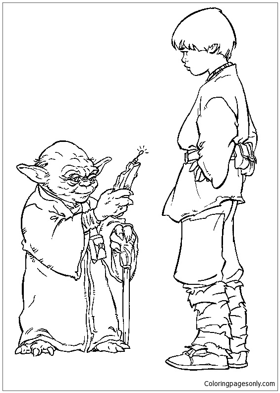 Yoda And Anakin Skywalker – Star Wars Coloring Pages