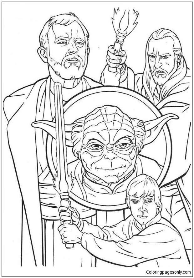 Yoda And Jedi Knights Coloring Pages