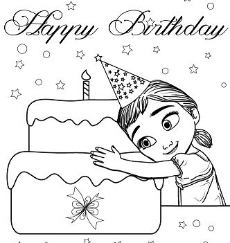 Young Anna Loves Cake Coloring Page