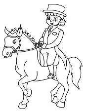 Young Girl Training A Horse Coloring Page