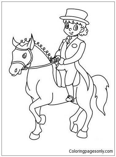 Young Girl Training A Horse Coloring Pages