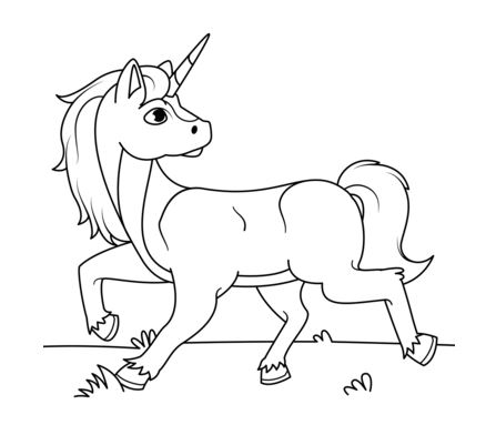 Young Unicorn Coloring Pages