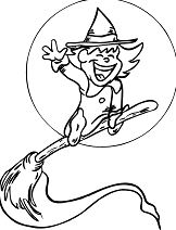 Young Witch Coloring Page