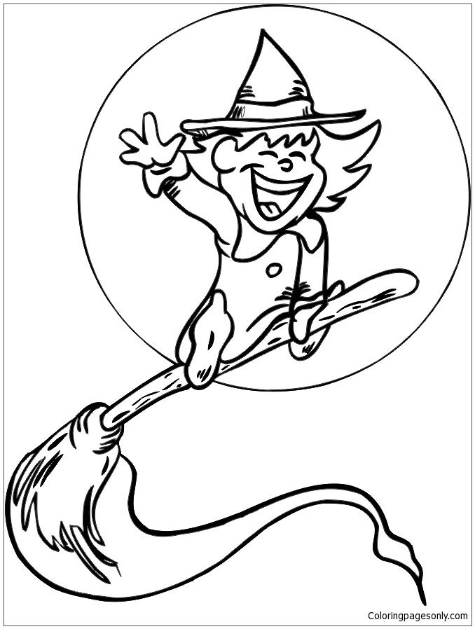 Young Witch Coloring Pages