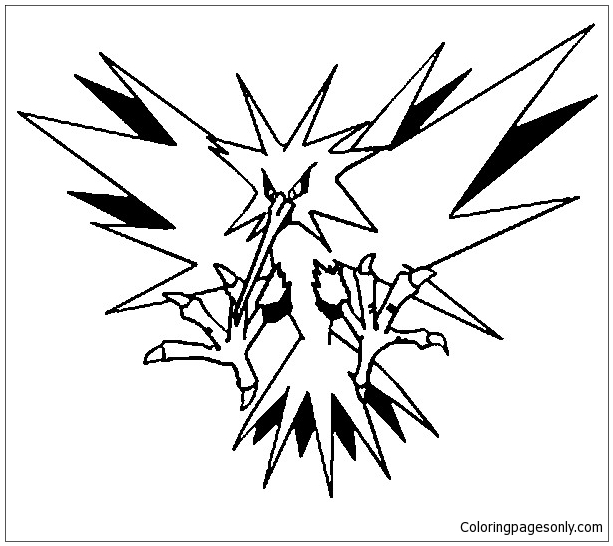 Zapdos Pokemon Coloring Pages