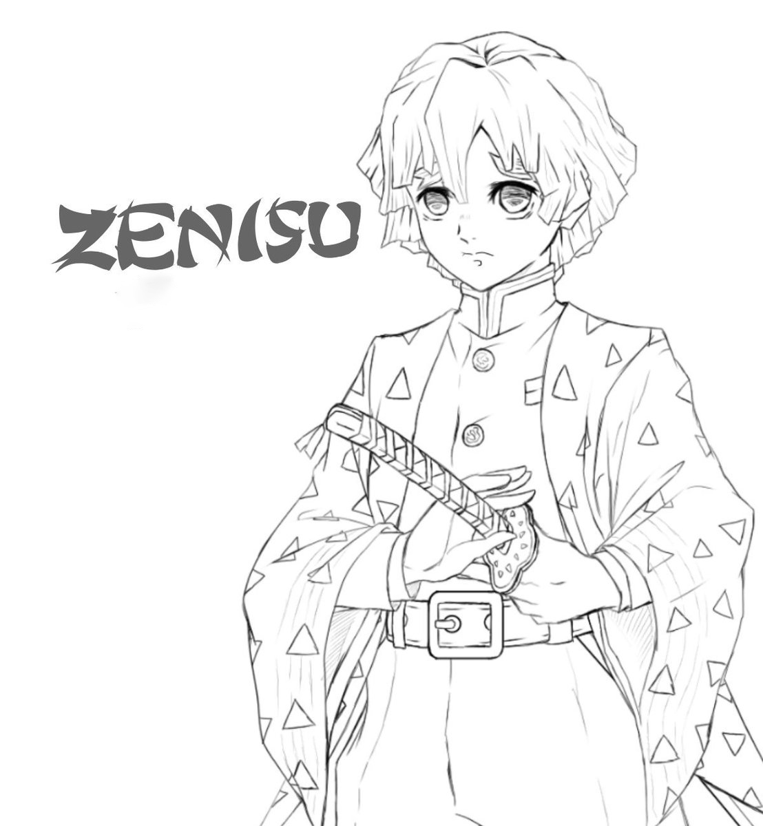 Página para colorir Zenitsu