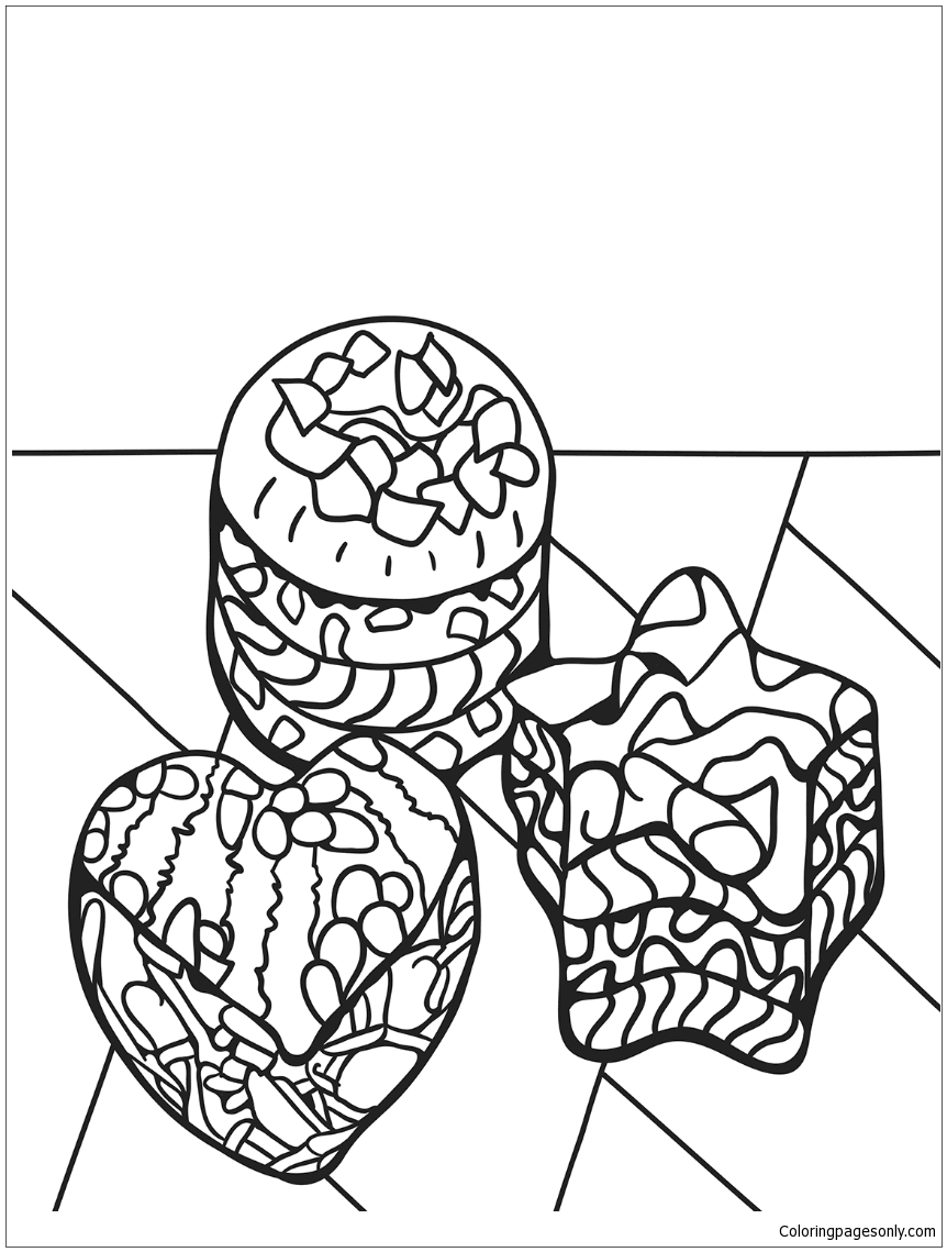 Zentangle Desserts Coloring Pages