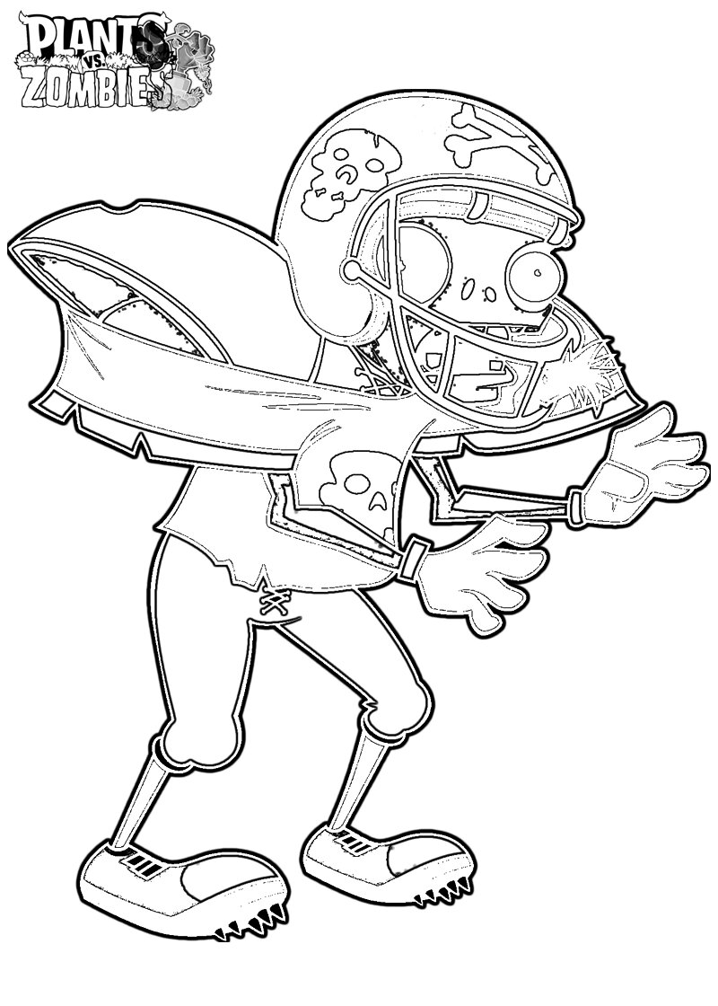 Football Zombie Coloring Page