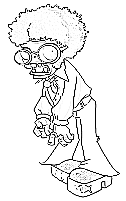 Dancing Zombie current Coloring Page