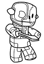 Zombie Pigman From The Nether Coloring Pages