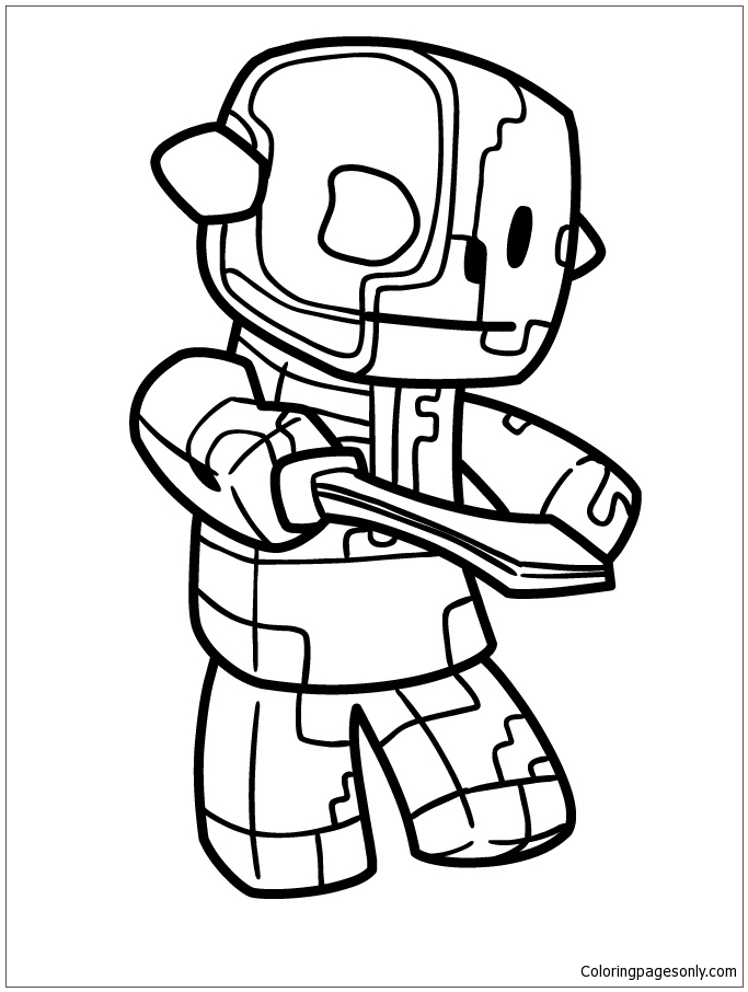 Zombie Pigman From The Nether Coloring Pages