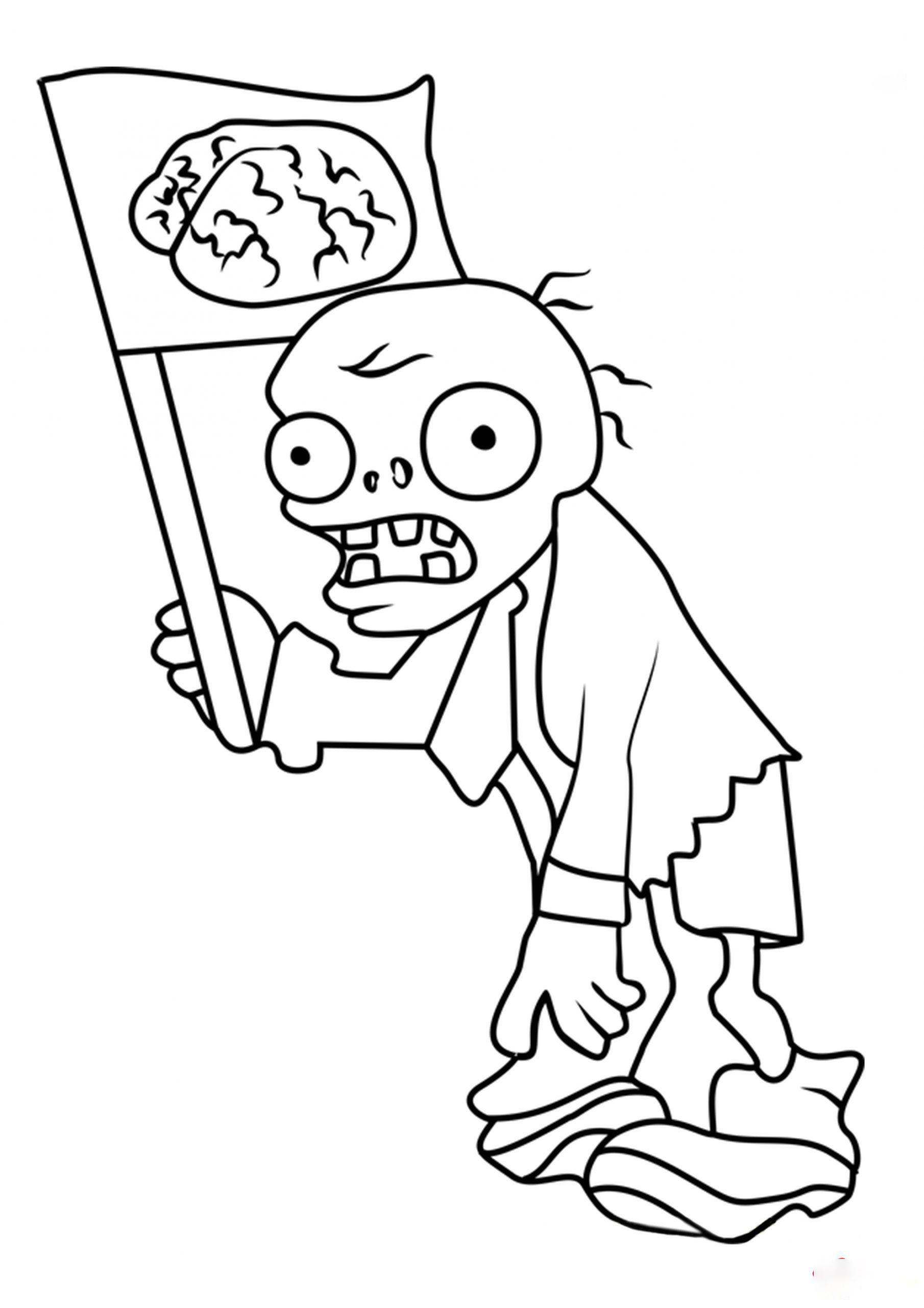 Flag Zombie Coloring Page - Free Printable Coloring Pages